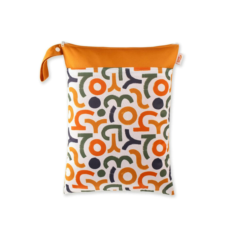 Wet Dry Bag Waterproof Odor Block Baby Diaper Bag With Dual Zippers For Travel Daycare Orange