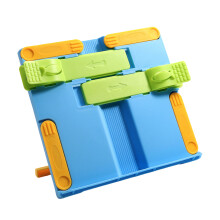 Foldable Plastic Textbook Stand with Page Clip for Book-Blue