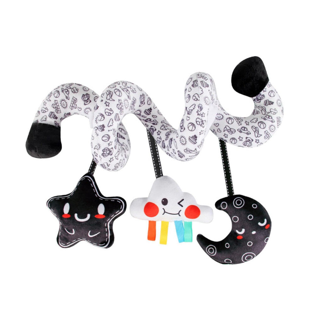 Spiral Seat Toy, Sensory Toy, Coordination, Color Recognition, Decoration, Stroller Activity Toy For Newborns, Home, And Black/White