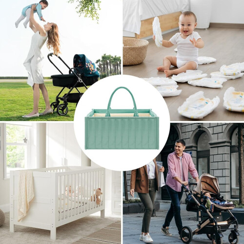 Shower Ready Foldable Nappy Organiser Bag with 2 Removable Dividers 2