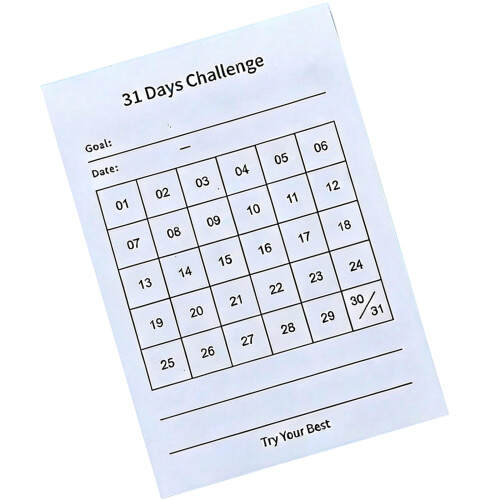 31 Day Journal Notebook Recycled Smooth Writing Habits Trackers