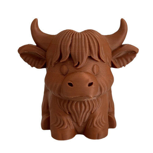 Yak Shape Pen Stand Decorative Plastic Pen Cup-brown XS size