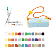 Portable Roll Up Marker Case Contains Artist Grade Coloring-1 2