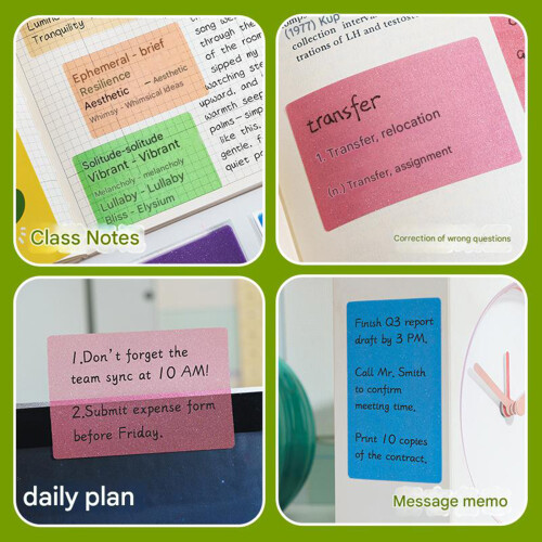 5Pieces Multipurpose Stick Note Translucent Index Tabs Reusing 1