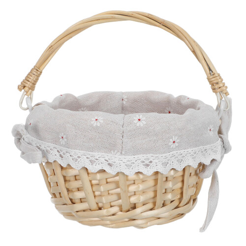 Lightweight Handheld Wicker Basket with Handle for Kids