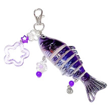 Vielseitiger Schlüsselanhänger im Fisch-Design, geeignet-Lila