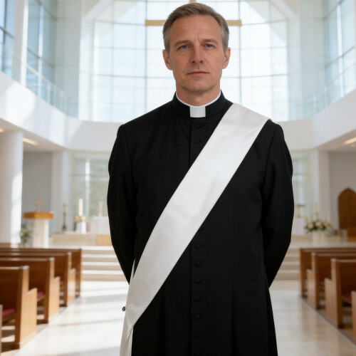 White Church Choir Stole Comfortable Unisex Liturgical Sash 2