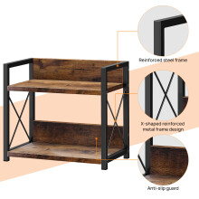2 Tier Spice Rack Freestanding, Kitchen Counter Shelf Organiser, Desktop Storage Rack for Spices, Bathroom, Office, Bedroom with Particle Board