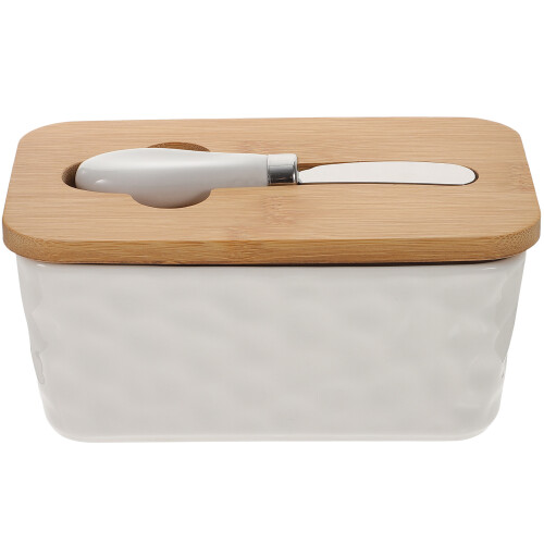 1Set Reusable Ceramic Butter Holder White Convenient Butter Storage