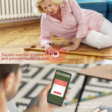 Tuya WiFi  SOS Call Button Wireless Caregiver Pager Phone Alert Transmitter Emergency Call Button for Patient