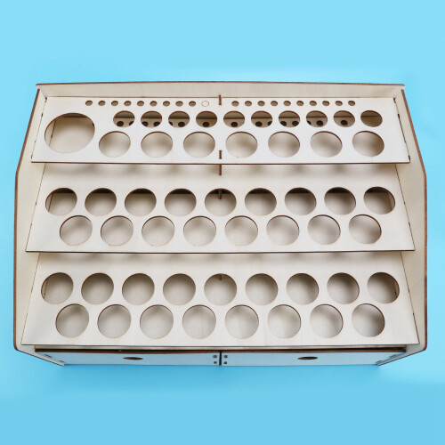 DIY Wooden Organizer Paint Bottles Display Rack Brushes Holder Stand Storage Model Tool 2