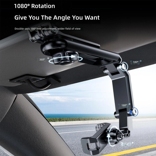 Rotatable Quick Release Sunvisor Smartphone Holder Support-Gray 2