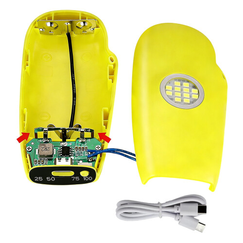 Battery Holder Case for Phone Electronics Charging-Yellow
