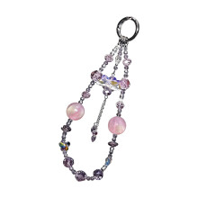 Chaîne de téléphone en perles de cristal pour femmes,-Violet