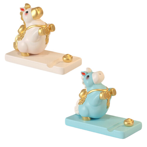 Fortune Bringing Horse Theme Mobile Holder-white and blue