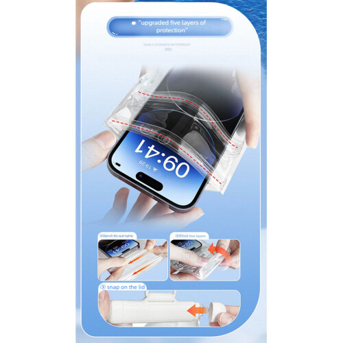 Universal Phone Dry Bag Underwater Protective Pouch-White 1