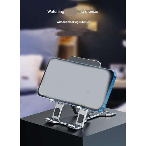 Thin Foldable Aluminum Phone Stand Adjustable Tablet Stand-Gray 1