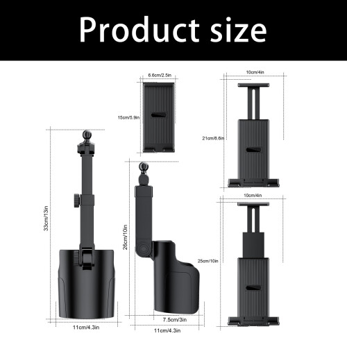Support de verre réglable pour véhicule, pour smartphones et 2