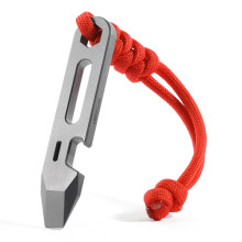 Titanium EDC Multitool Pry Bar 4in1 Keychain Tool with Bottle Opener for Camping and Hiking Gunmetal Grey