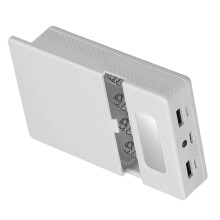 Boîtier de batterie 18650 avec lumière LED pour téléphone-Blanc