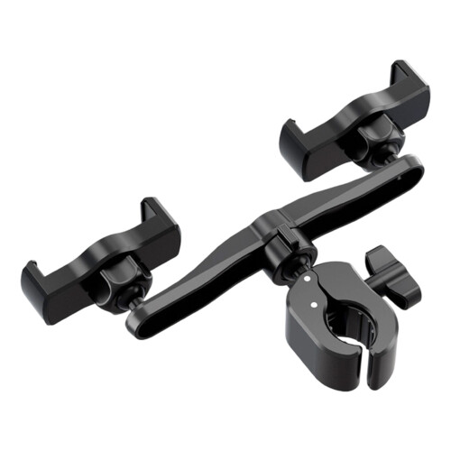 Double Phone Holder with 360 Rotation Adjustable Clamp for 4.5-7
