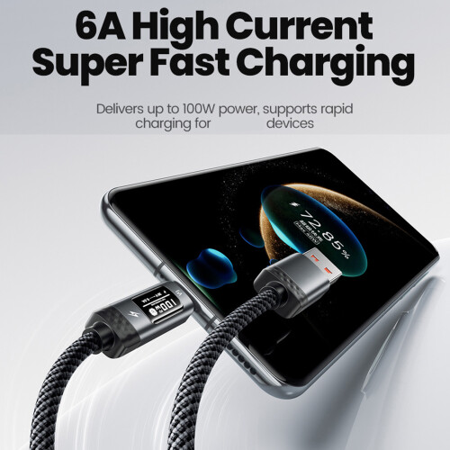 Câble de charge rapide 100W à dissipation thermique,-1m 1