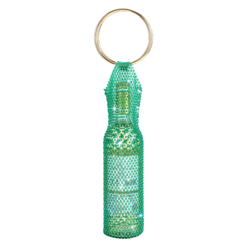 Pochette à vin avec poignée en métal élégante,-Vert