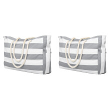 2X Sac de Plage, Sac de Natation, Sac de Plage Étanche, Sac de Piscine, Sac de Plage, Cabas, Sac Bandoulière Pliable Gris