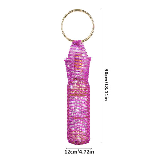 Stylish Metal Handle Wine Pouch Mesh Embedded-fantasy color 2