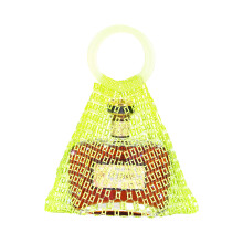 Resin Handle Wine Pouch Mesh Rhinestones-square fluorescent g