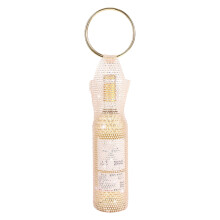 Pochette à vin avec poignée en métal, porte-bouteille-rose chair