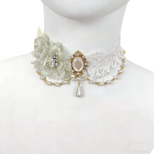 Charmantes Lolita-Modeaccessoire mit mehreren-weiße Grasfarbe