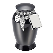 Simple Ashes Urn Memorial Jewelry Cremation Box Grateful-Black