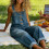 Stylish Women's Polyester Overalls Pant Breathable-Black L 5