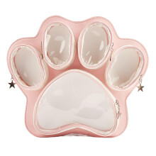 Multipurpose PU Backpack With Transparent Storage-Pink