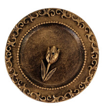Decorative Resin Incenses Holder Antique Bronze-Bronze Round