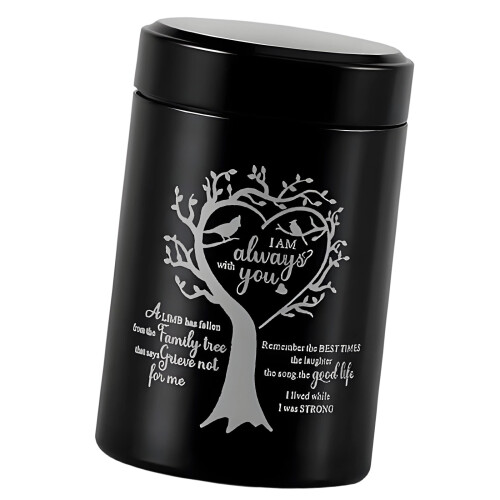Practical Aluminum Keepsakes Box For Ashes With Beautiful-Black