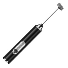 Rechargeable Handheld Milk Frother Wand with Stand,2-Black