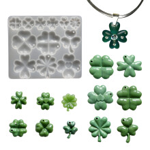 Flexible Silicone Clovers Pendant Mold Jewelry Casting Supplies