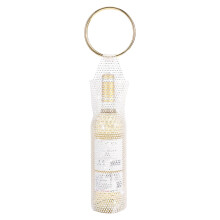 Stylish Metal Handle Wine Pouch Champagne Bottle Toted-Clear