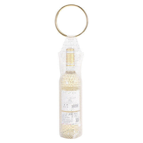 Poignée pochette à vin maille strass porte-bouteille sac-Clair