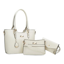 Women's 3pcs Handbag Collection Top Handle Purse-White