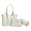 Women's 3pcs Handbag Collection Top Handle Purse-White 1