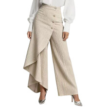 Womens Wide Leg Ruffled Skirted-Wrinkled version apr XXL