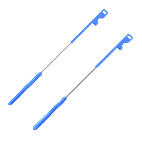 Double Ended Silicone Straw Cleaner Brush Set 2PCS With-blue