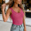 Elegant V Neck Cami Top Wrinkle Resistant Polyester-Black S 4