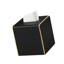 Hochwertige quadratische Papierhandtuchbox-Organizer,-Schwarz