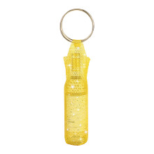 Poignée pochette à vin maille strass porte-bouteille sac-Jaune