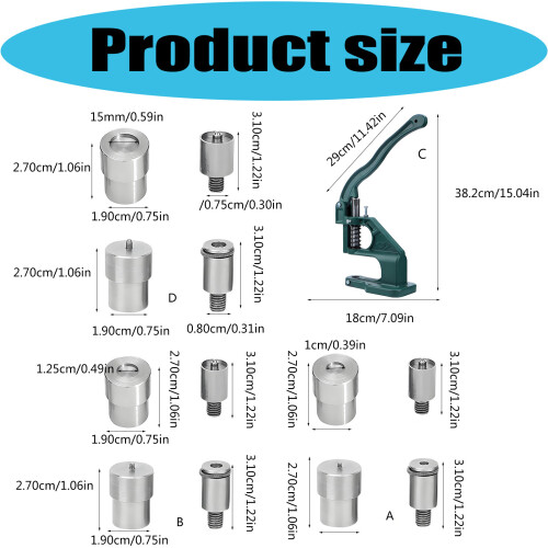 Professional Manual Eyelet Punch Press Tool Heavy Duty Iron-B 2