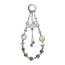 Beaded Phone Lanyard Fashion Phone Charm Strap Multiple-White